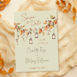 Herfstbladeren Rustieke Aquarel Elegante Trouwdag Save The Date