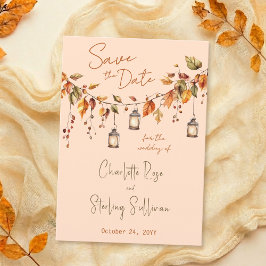 Herfstbladeren Rustieke Aquarel Elegante Trouwdag Save The Date