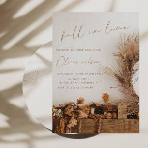 Herfstbladeren Rustieke Bruiloft Brunch Feest Kaart