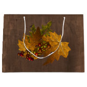Herfstbladeren Rustieke Bruiloft Groot Cadeauzakje (Voorkant)