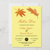 Herfstbladeren Rustieke Gele Herfst Bloemenbruilof Kaart (Voorkant)