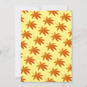 Herfstbladeren Rustieke Gele Herfst Bloemenbruilof Kaart (Achterkant)