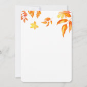 Herfstbladeren Rustieke Herfst Danketent Dinner Kaart (Achterkant)