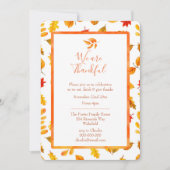 Herfstbladeren Rustieke Herfst Danketent Dinner Kaart (Voorkant)