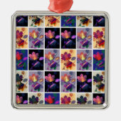 Herfstbladeren Rustieke Patchwork Dekbed Collage Metalen Ornament (Voorkant)