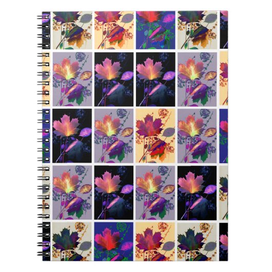Herfstbladeren Rustieke Patchwork Dekbed Collage Notitieboek (Voorkant)