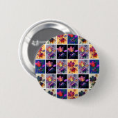 Herfstbladeren Rustieke Patchwork Dekbed Collage Ronde Button 5,7 Cm (Voorkant /achterkant)