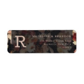 Herfstbladeren Rustieke Trouwmonogram Etiket (Voorkant)