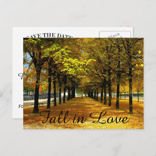 Herfstbladeren Save the Date Post Kaart (Voorkant / Achterkant)