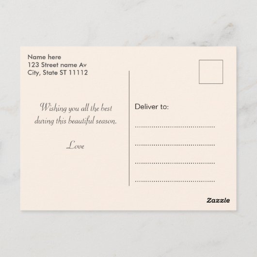 Herfstbladeren & Schattigee Elf Thanksgiving Brief Briefkaart (Achterkant)