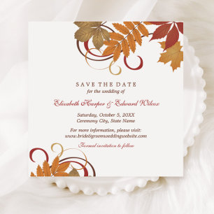 Herfstbladeren Schermwerk Herfst Huwelijk Save The Date