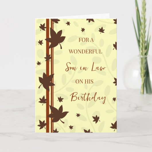 Herfstbladeren Schoonzoon Verjaardag Kaart (Voorkant)
