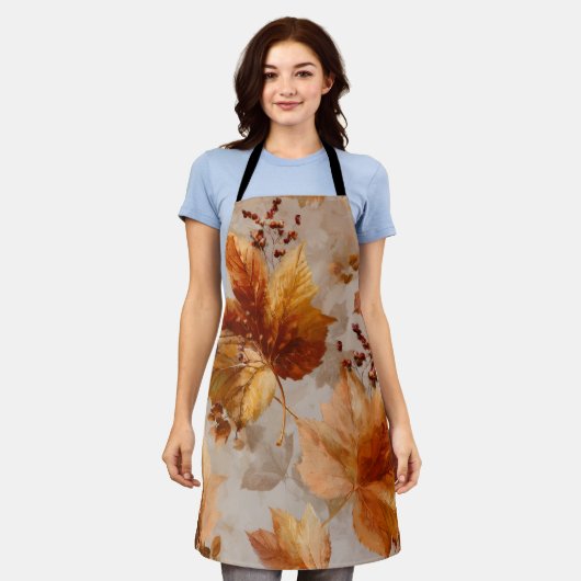  herfstbladeren schort (Gedragen)