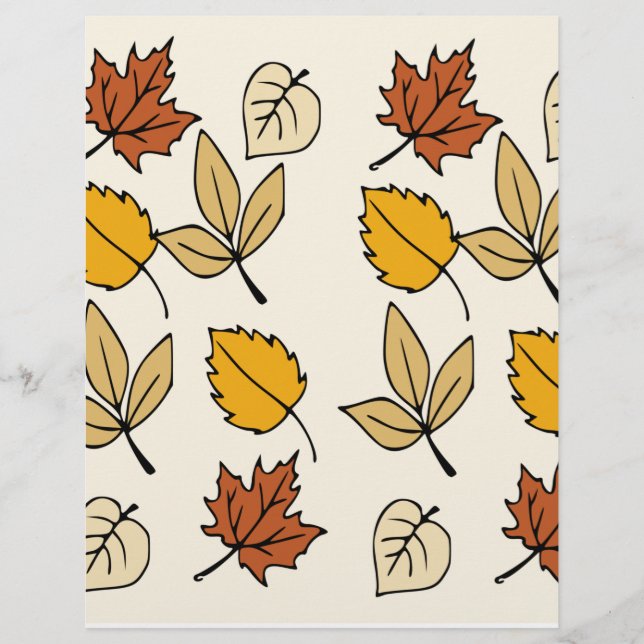 Herfstbladeren scrapbookpapier (Voorkant)