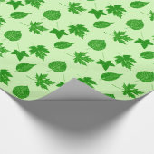 Herfstbladeren - smaragd en lichtgroen cadeaupapier (Hoek)