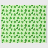 Herfstbladeren - smaragd en lichtgroen cadeaupapier (Vlak)