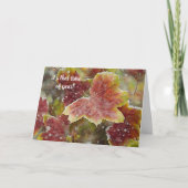 Herfstbladeren Sneeuw Winter Kerstmis Kaart (Voorkant)