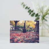 Herfstbladeren Stoep Uitzicht Briefkaart (Staand voorkant)