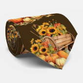Herfstbladeren stropdas – Waterverf herfstmode (Opgerold)