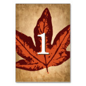 Herfstbladeren tafel Kaarten | Rustieke herfstbrui (Voorkant)