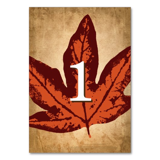 Herfstbladeren tafel Kaarten | Rustieke herfstbrui (Voorkant)