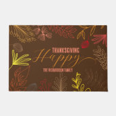 Herfstbladeren takken en bessen Thanksgiving Deurmat (Voorkant)
