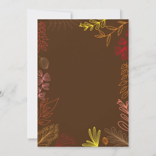 Herfstbladeren takken en bessen Thanksgiving Kaart (Achterkant)