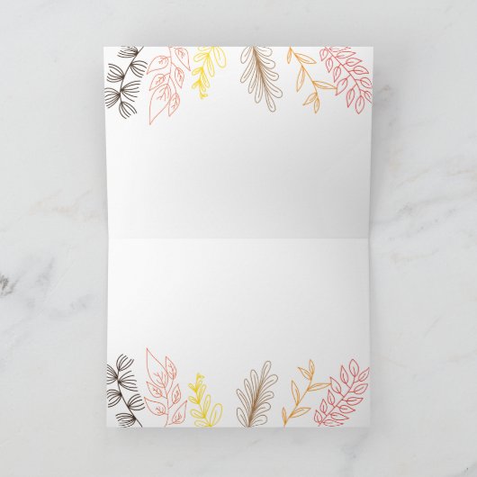 Herfstbladeren takken en bessen Thanksgiving Kaart (Binnen)