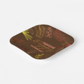 Herfstbladeren takken en bessen Thanksgiving Papieren Bordje (Gebogen)