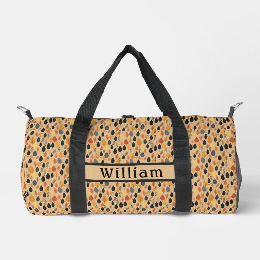 Herfstbladeren Tan Pattern Duffel Bag Plunjezak (Voorkant)