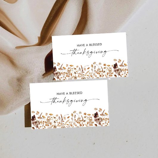 Herfstbladeren Thanksgiving bijkaart Informatiekaartje