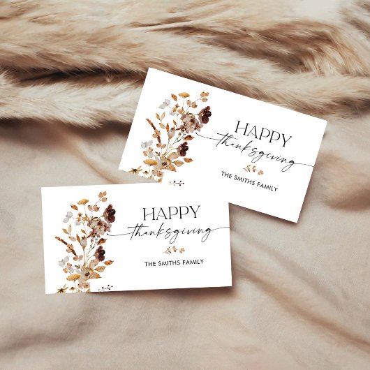 Herfstbladeren Thanksgiving bijkaart Informatiekaartje