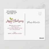 Herfstbladeren Thanksgiving Briefkaart (Achterkant)