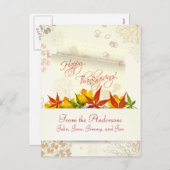 Herfstbladeren Thanksgiving Briefkaart (Voorkant / Achterkant)