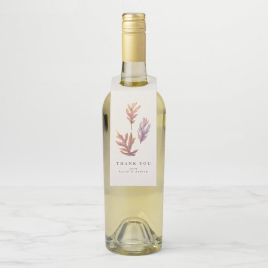 Herfstbladeren thanksgiving dank je wijn flessenhanger (Op fles)