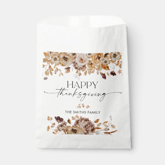 Herfstbladeren Thanksgiving-diner Favoriettasjes Bedankzakje (Voorkant)