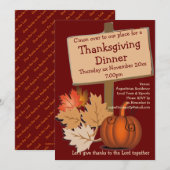 Herfstbladeren THANKSGIVING DINER Pompoen Kaart (Voorkant / Achterkant)
