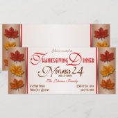 Herfstbladeren Thanksgiving Diner Uitnodigingen (Voorkant / Achterkant)