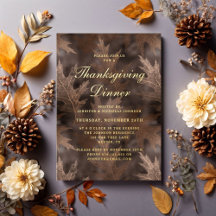Herfstbladeren Thanksgiving-dinerfeest Goud