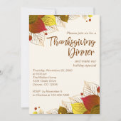 Herfstbladeren Thanksgiving-dinerfeest Uitnodiging (Voorkant)