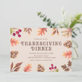 herfstbladeren | Thanksgiving Dinner Invitation Kaart (Staand voorkant)