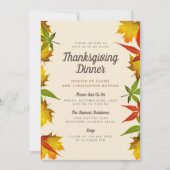 Herfstbladeren Thanksgiving Dinner Party Uitnodigi Kaart (Voorkant)