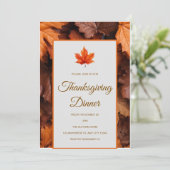 Herfstbladeren Thanksgiving Dinner Uitnodiging (Staand voorkant)