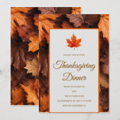 Herfstbladeren Thanksgiving Dinner Uitnodiging (Voorkant / Achterkant)