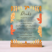 Herfstbladeren Thanksgiving Drinken Menu Acryl Bord (Neutraal)