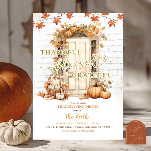 Herfstbladeren Thanksgiving-feest Kaart