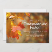 herfstbladeren Thanksgiving feest uitnodiging (Voorkant)
