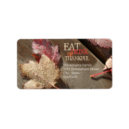 Herfstbladeren Thanksgiving foto Etiket