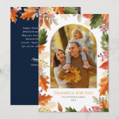 herfstbladeren Thanksgiving foto wenskaart Bedankkaart (Voorkant / Achterkant)