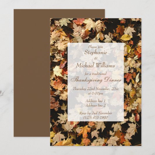 Herfstbladeren Thanksgiving Kaart (Voorkant / Achterkant)